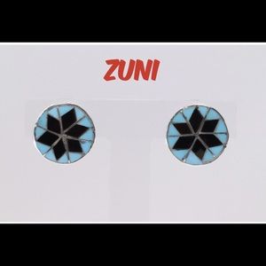 VTG sterling Navajo Zuni inlaid studs